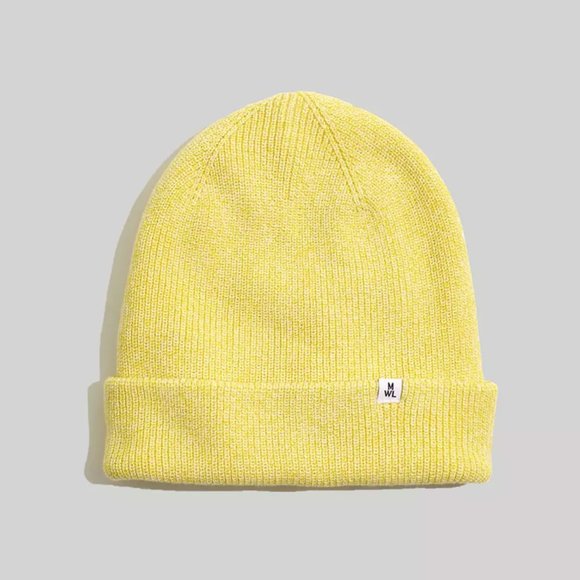 Madewell Accessories - Madewell Recycled Cotton Cuffed  Yellow Beanie